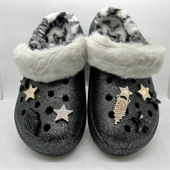 CROCS Shoes Crocs Classic Lined Disco Glitter Clog Sz 8w Poshmark